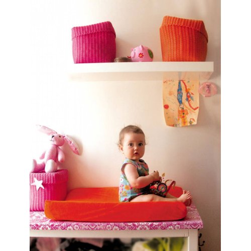 Housse de matelas à langer en velours, orange